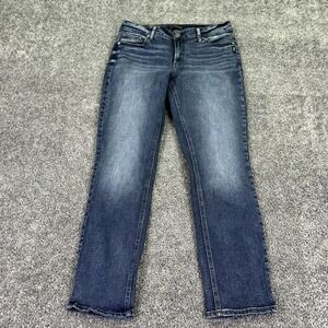 Silver Jeans Womens W30/L29 Blue Elyse Straight Stretch Denim Casual City Logo